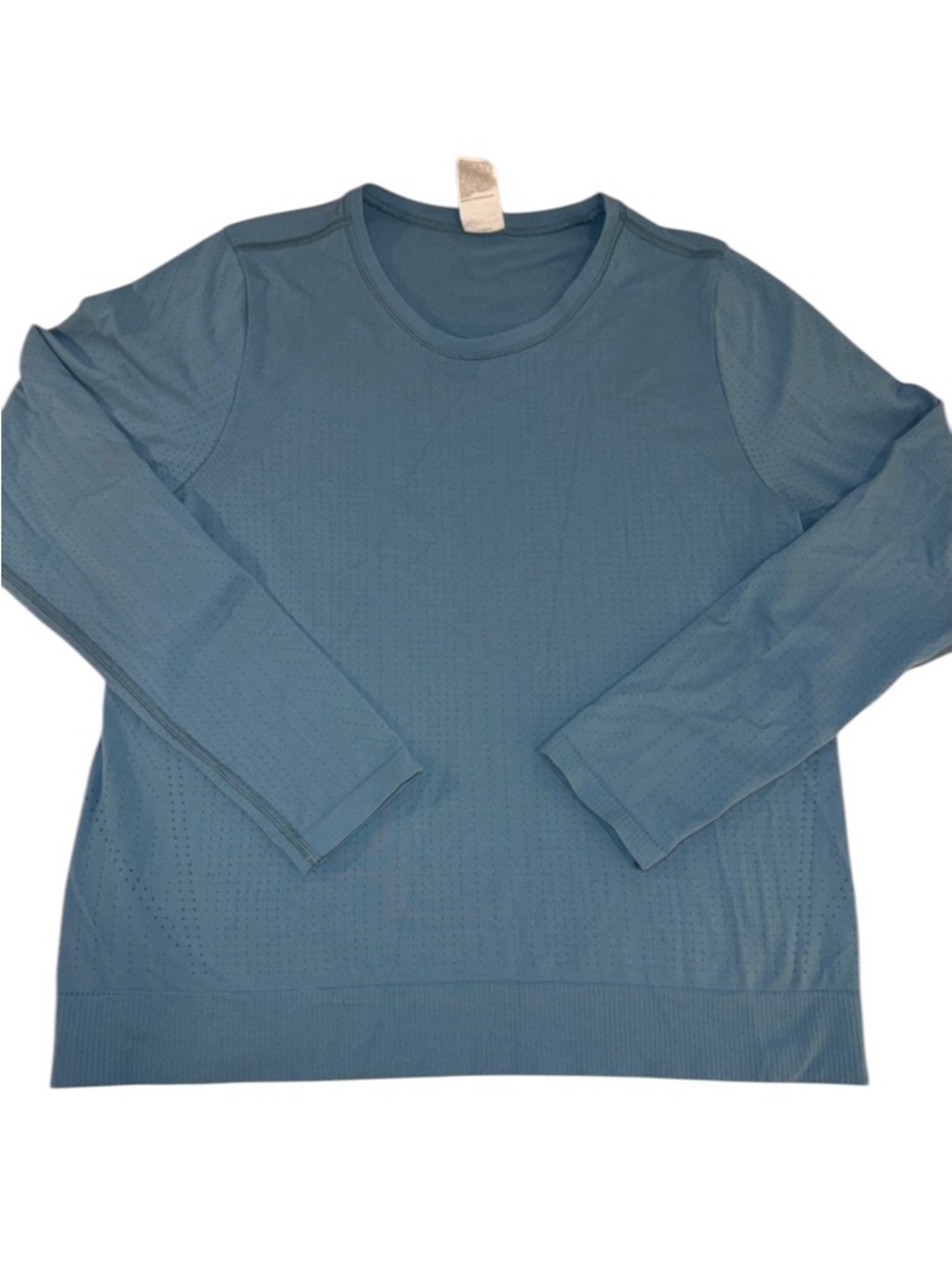 Athleta Blue Perforated Long Sleeve Top Medium Athletic Breathable